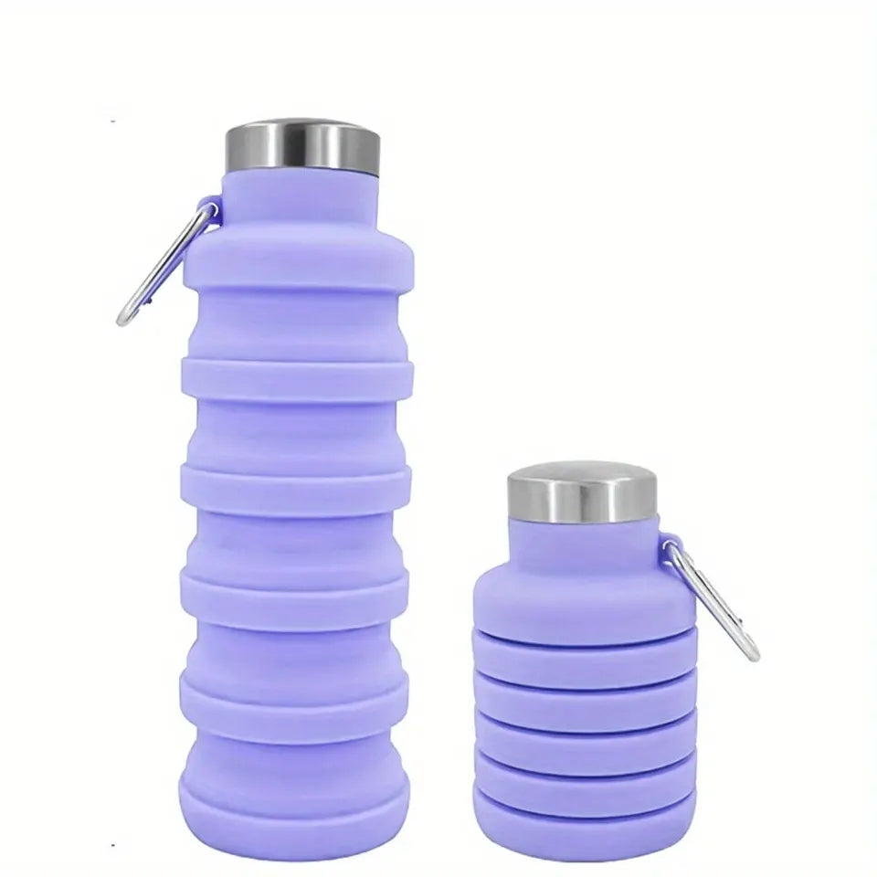 1pc Collapsible Water Bottle, Reuseable BPA Free Silicone Foldable Bottles Portable