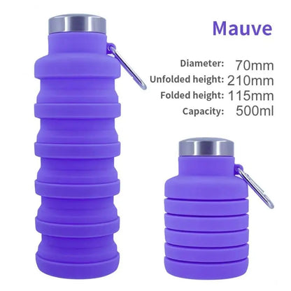 1pc Collapsible Water Bottle, Reuseable BPA Free Silicone Foldable Bottles Portable