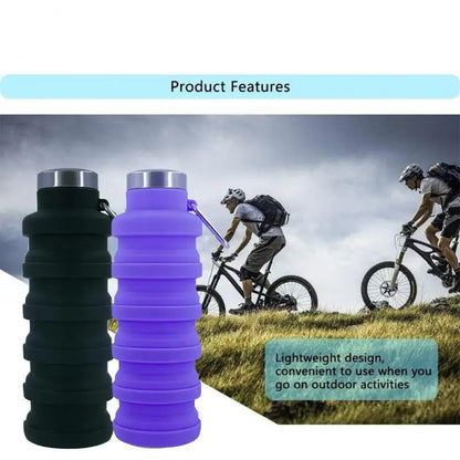 1pc Collapsible Water Bottle, Reuseable BPA Free Silicone Foldable Bottles Portable