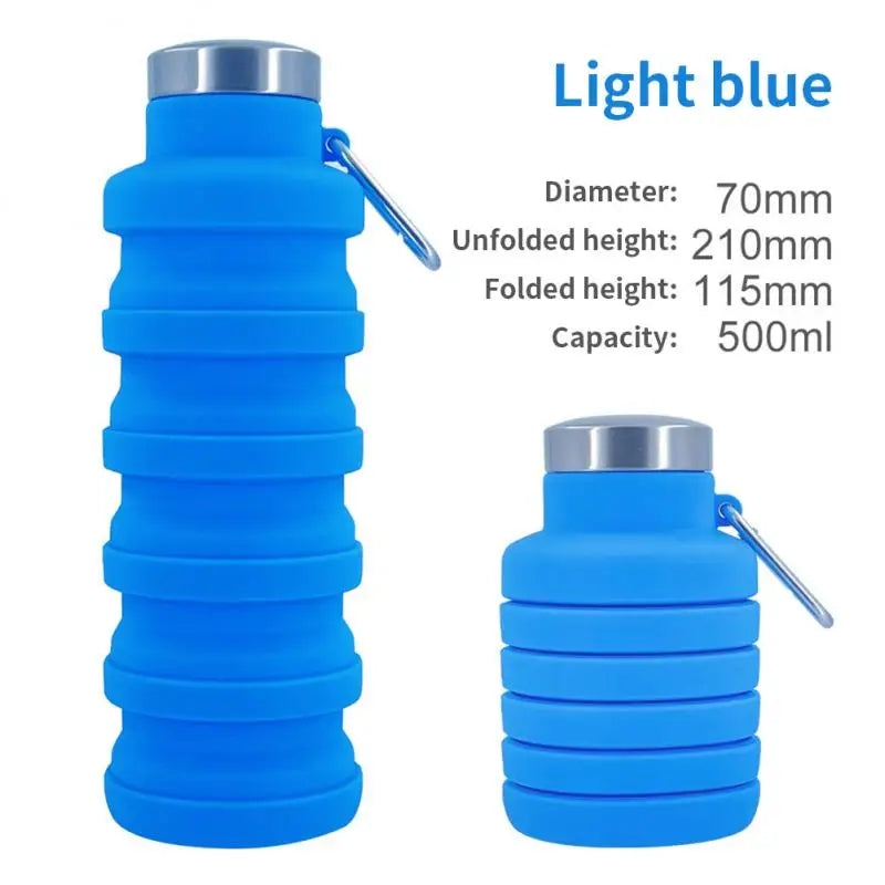 1pc Collapsible Water Bottle, Reuseable BPA Free Silicone Foldable Bottles Portable