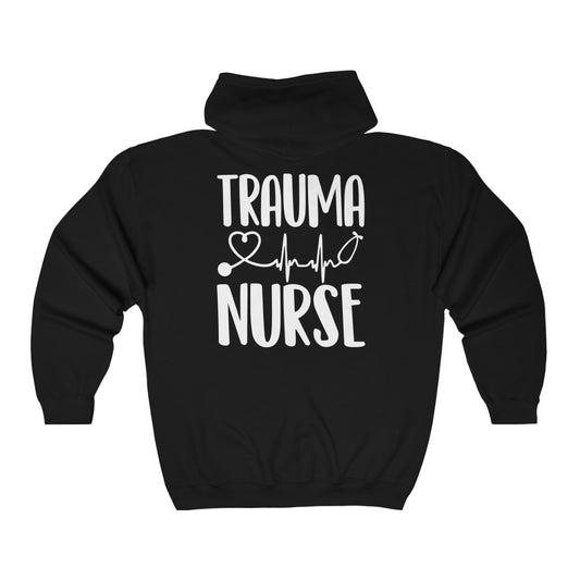 Trauma Nurse Unisex  Full Zip Hooded Sweatshirt