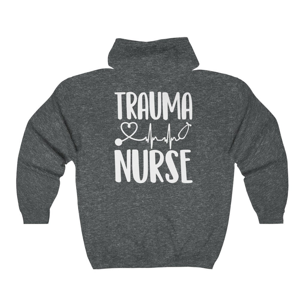 Trauma Nurse Unisex  Full Zip Hooded Sweatshirt