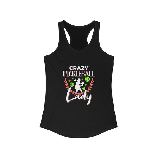 Crazy Pickleball Lady Racerback Tank