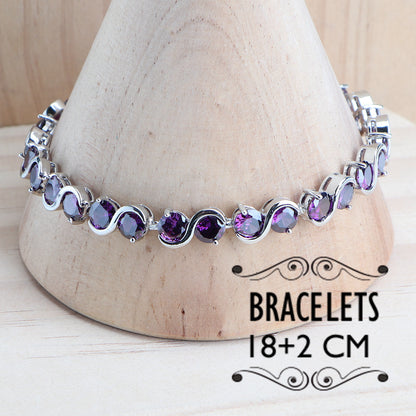 Sterling Silver Purple/Amethyst Jewelry Set