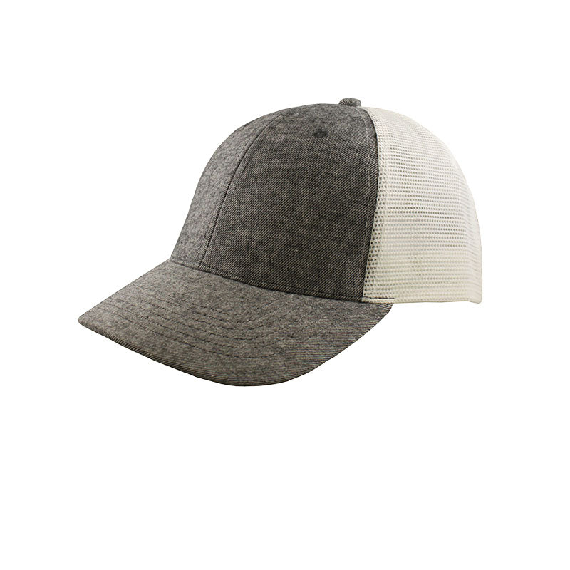 Premium Two-Tone Heather Cotton Trucker Cap