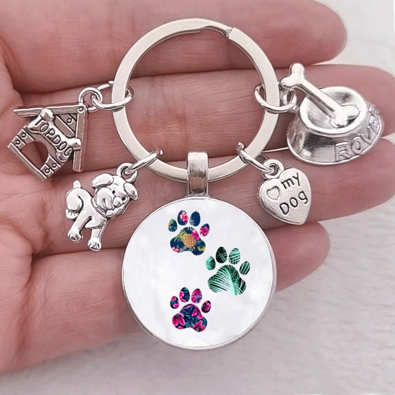 Dog Keychains with Animal Prints - I Love My Dog