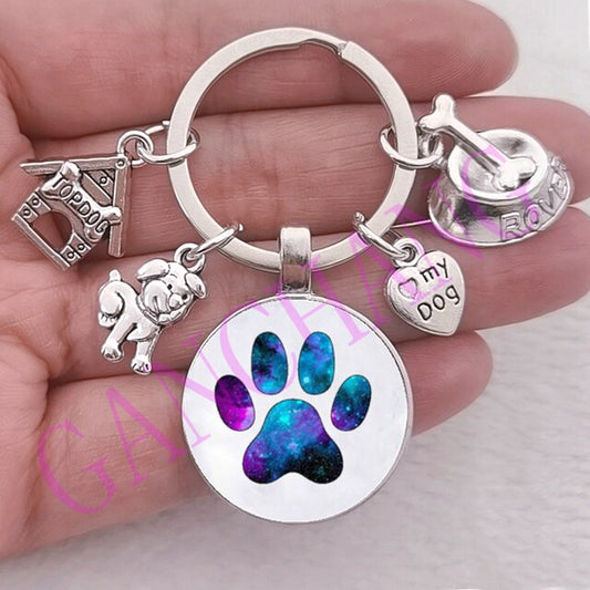 Dog Keychains with Animal Prints - I Love My Dog