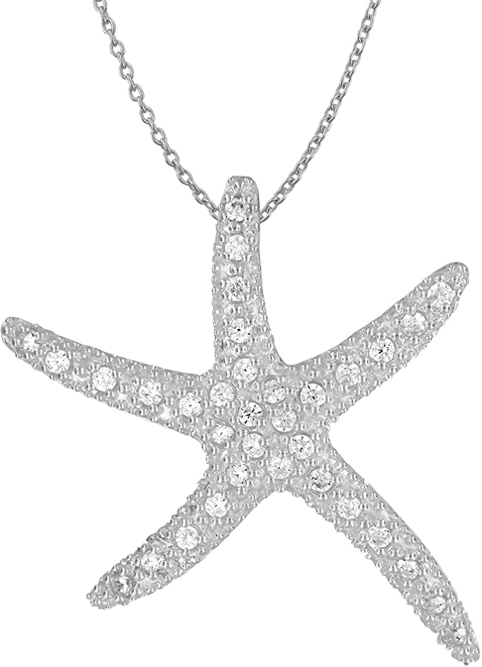 Sterling Silver 925 Stamped Starfish Necklace