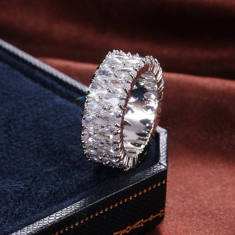 Baguette CZ Full Eternity Ring in 925 Sterling Silver