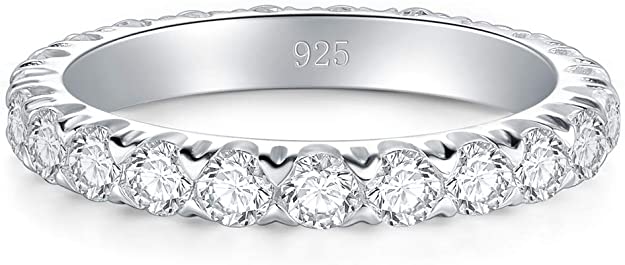 Sterling Silver Eternity Band With Cubic Zirconia