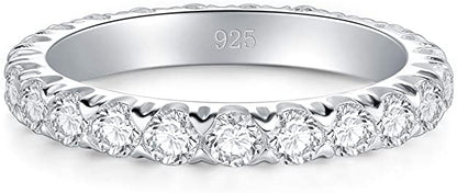 Sterling Silver Eternity Band With Cubic Zirconia