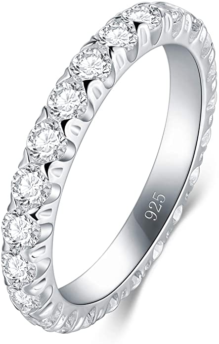 Sterling Silver Eternity Band With Cubic Zirconia