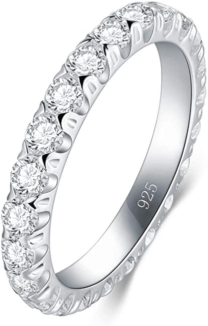 Sterling Silver Eternity Band With Cubic Zirconia