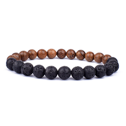 Mens Beaded Bracelets Lava Rock Stone Beads Bracelet