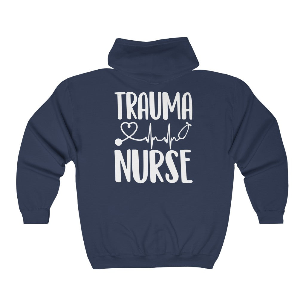 Trauma Nurse Unisex  Full Zip Hooded Sweatshirt