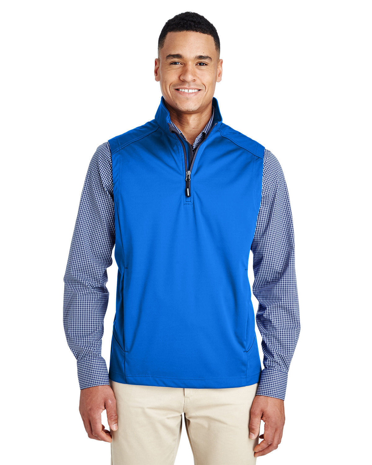 Core 365 Men's Techno Lite Three-Layer Knit Tech-Shell Quarter-Zip Vest