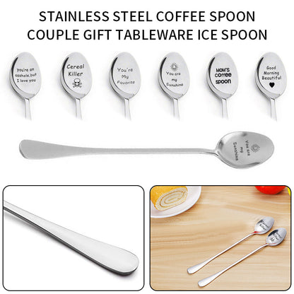 Engraved Fork and Spoons - Gift For Husband Wife And Family Stainless Steel - Print Forks Spoons