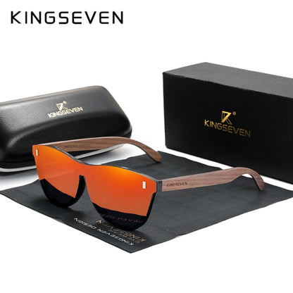 KINGSEVEN Vintage Men Walnut Wooden Sunglasses UV400