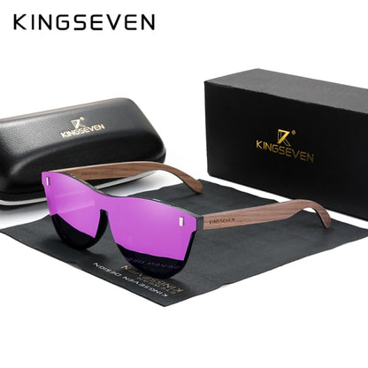 KINGSEVEN Vintage Men Walnut Wooden Sunglasses UV400