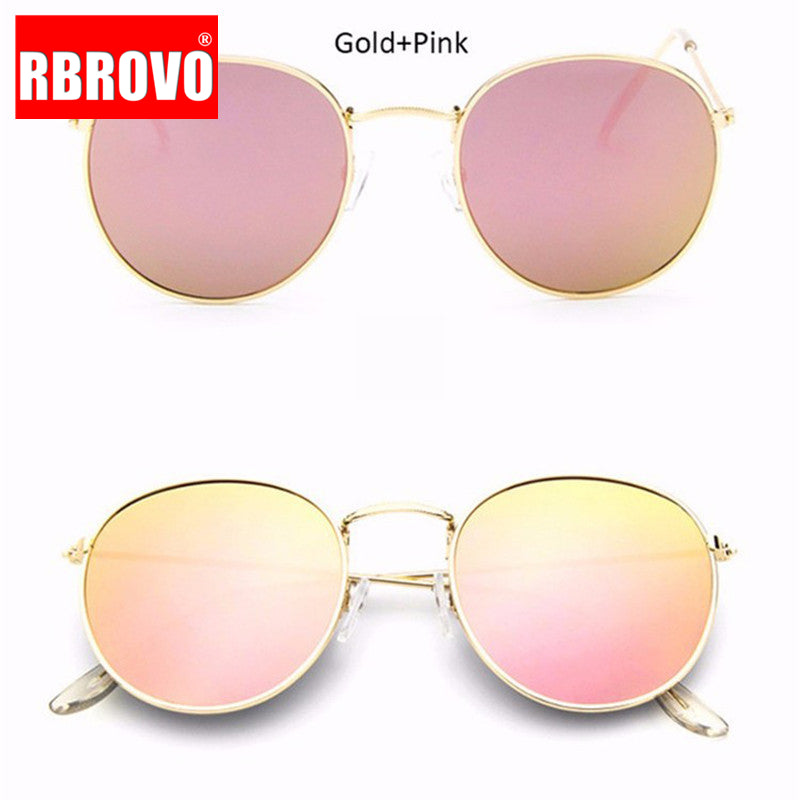 Round Mirrored Sunglasses Ladies