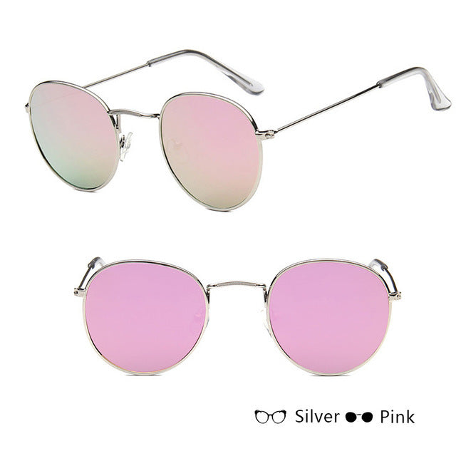 Round Mirrored Sunglasses Ladies