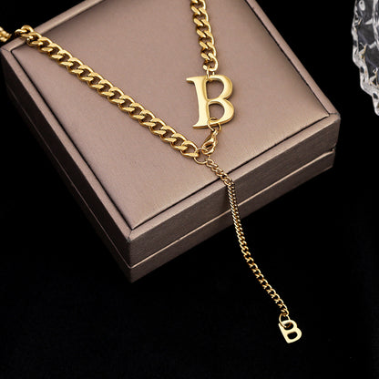 Woman Stylish Letter Pendant Necklace Chain