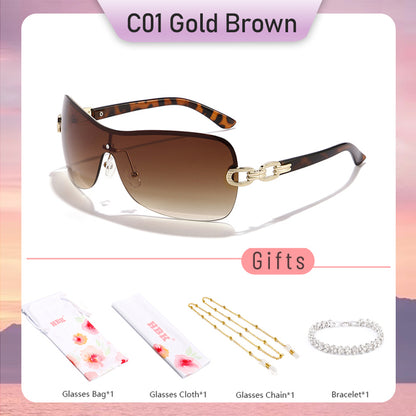 Ladies European Oversized Gradient Sunglasses Women UV400