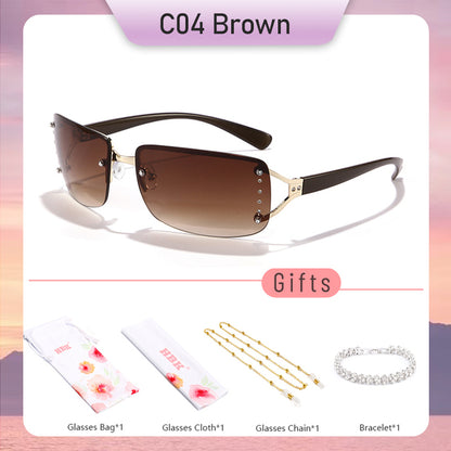 Ladies European Oversized Gradient Sunglasses Women UV400